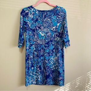 Lilly Pulitzer Girls Mini Sophie Dress Blue and Pink Patterned
